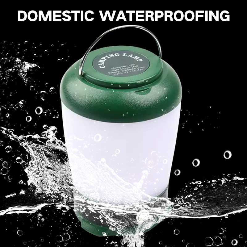 Portable Camping Lanterns Rechargeable 3 Color Dimmable Tent Light Outdoor Waterproof Flashlight Emergency Work Lamp For Fishing M251201
