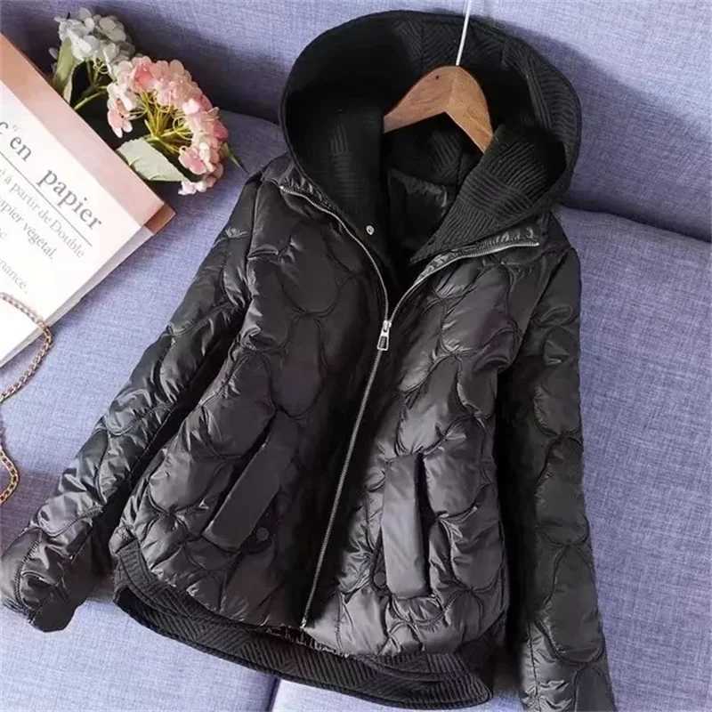 2024 New Korean Winter Jacket Women Parkas Hooded Thick Down Cotton Padded Parka Female Jacket Short Coat Slim Warm OutwearT251201