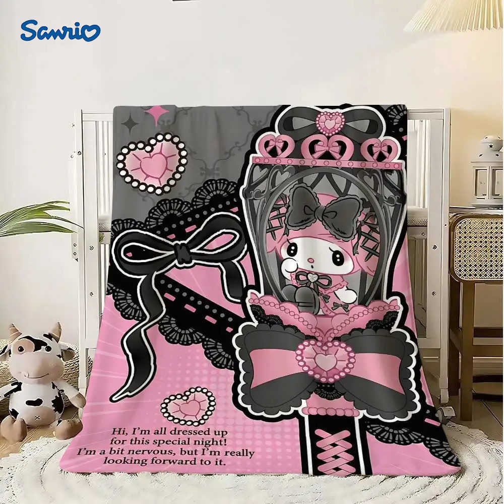 Sanrio Kawaii Magic Melodys Blanket Bed Blankets for Decorative Sofa Fluffy Plaid Home and Decoration Luxury Bedding Throw Knee Soft H251201