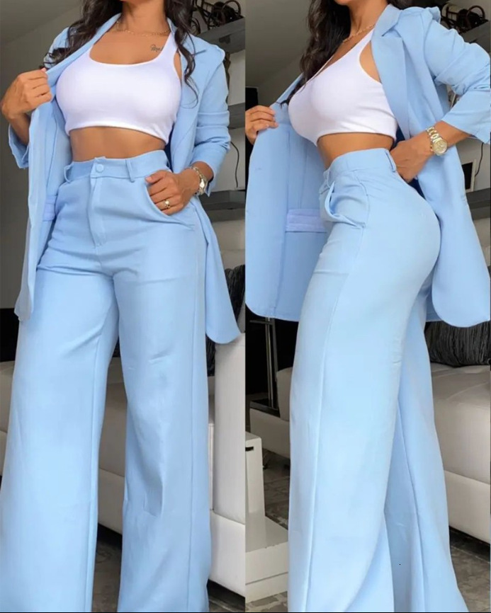 2 Piece Pant Women Club Outfits: Women's Stacked Bell Bottoms with Short Coat, High Waist Sexy Party Nightclub Set C260312