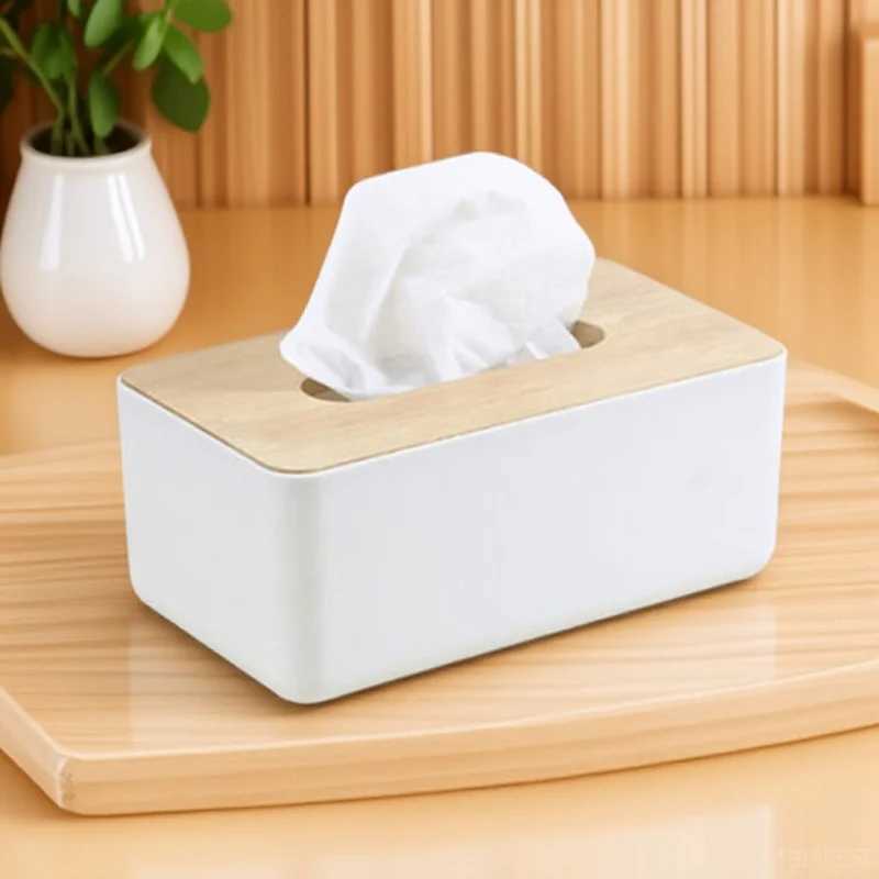 Natural Oak Cover For Kitchen Container Bathro Holder Wood Tissue Cover Container Tissue Paper Box H251201
