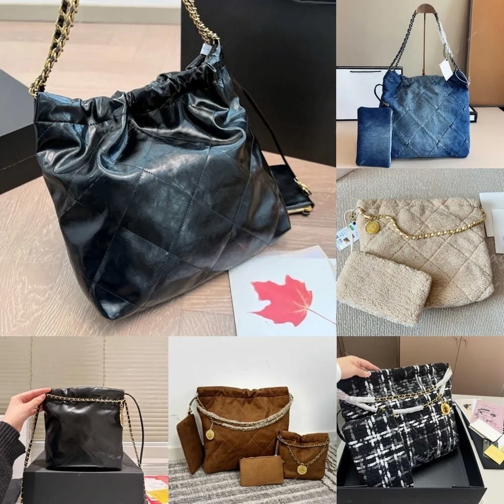 Luxury Tote Designer Bag Underarm Bag 22bag Fashion Casual Drawstring Suede Bag Womens Leather Large Capacity Crossbody Shoulder Bag CC Shopping Tote Handbag