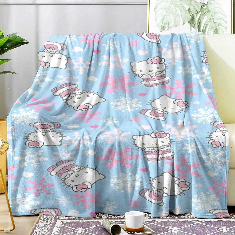 Sanrio JIT Hello Kitty Pink Blanket Cute Cartoon Printed for Bedroom Living Room Decorative Cozy Soft Durable High Quality for Bedding H251201