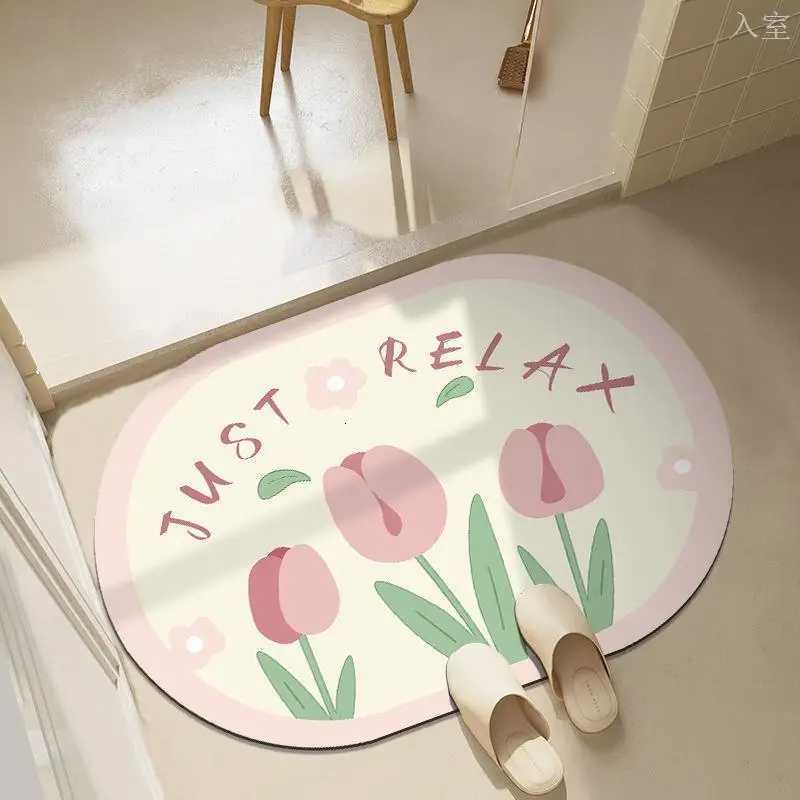 Diat d Small Fresh Floral Bathro Wear-resistant and Dirt-resistant Anti-slip Bathro Anti-slip Mat H251129