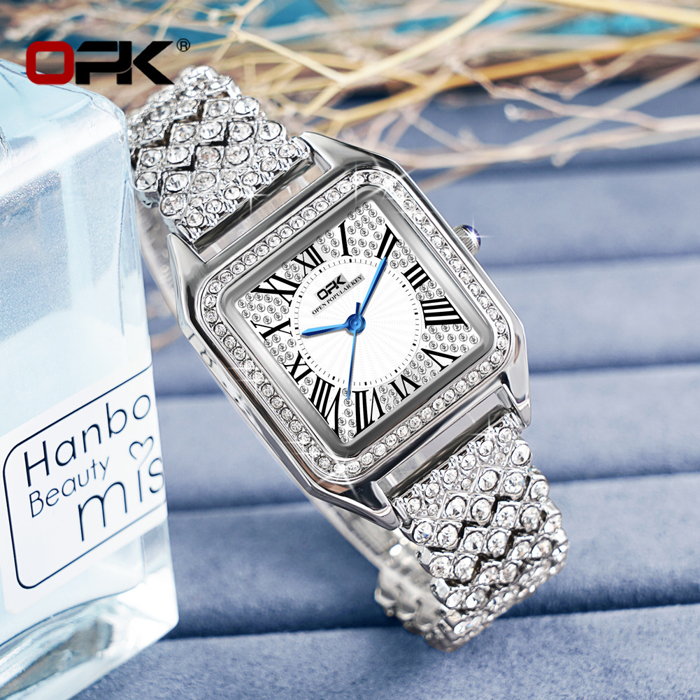 OPK Free Shipping New Designer Watch Dropshipping Hot-selling Diamond-studded Elegant Jewelry Buckle Quartz Watch Women's Watch Female Watch