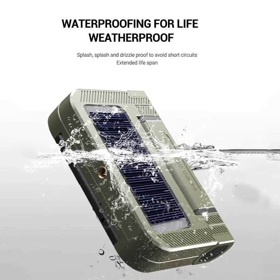 Solar LED Camping Light 5000MAH USB Rechargeable Magnetic Attraction Flood Lamp Portable Hook Tent Lantern Emergency Lawn Lamp M251201