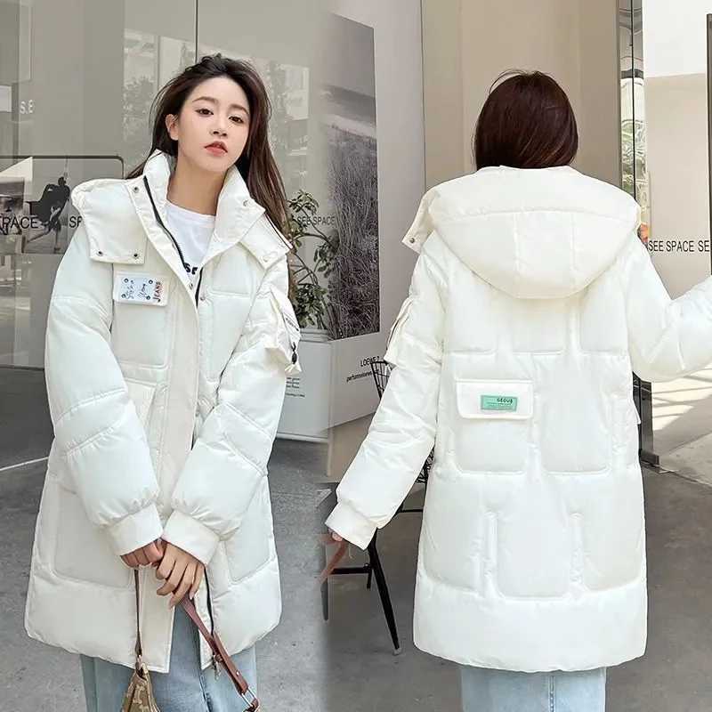 2025 New Womens Jacket Parka Hooded Long Parkas Coats Casual Thicken Snow Wear Jackets Cotton Padded Winter Warm OutwearT251201