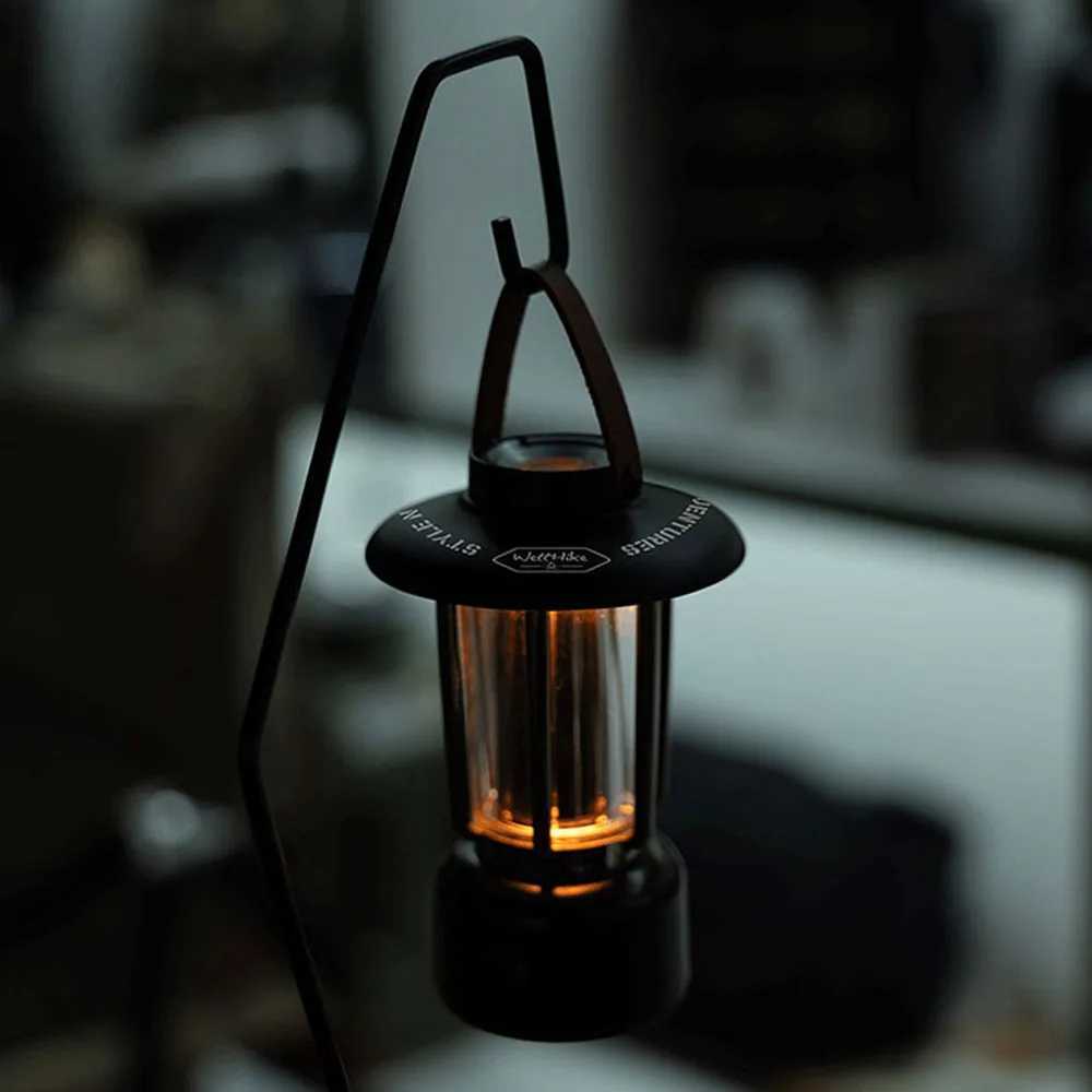 WELLHIKE Outdoor Mini Metal Horse Light Camping Light Pinecone Ambient Light 1/4 Threaded Port Bracket LED Light USB Charging M251201