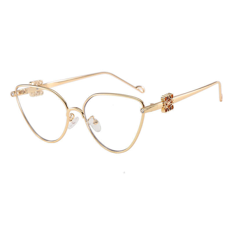 New Designer Retro Triangle Glasses Simple Metal Full Frame Fashion Cat Eye Sunglasses Unisex