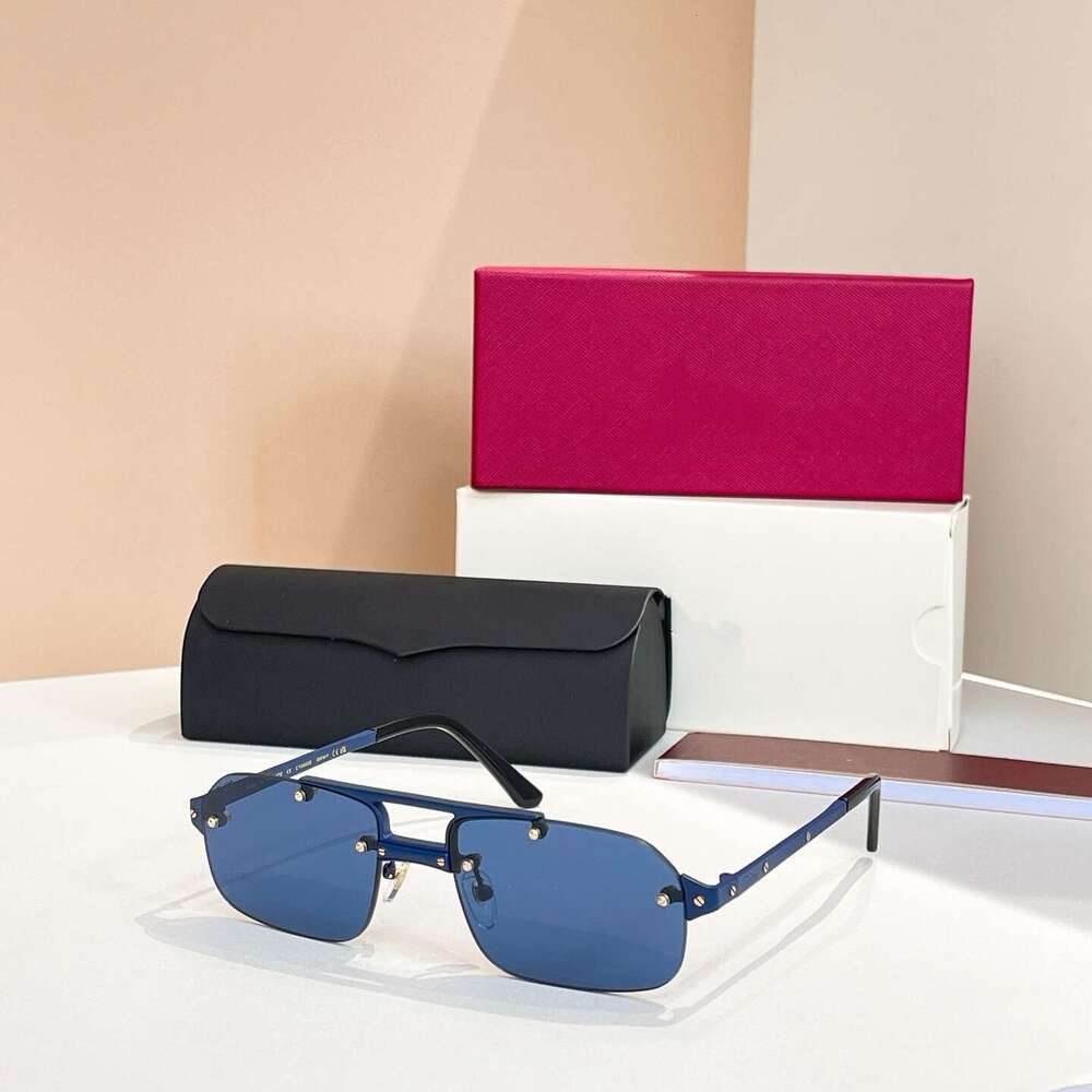 2025 Designer CT0660S Classic Versatile Oval Frameless Double Bridge Sunglasses UV Protection Sunshade Glasses