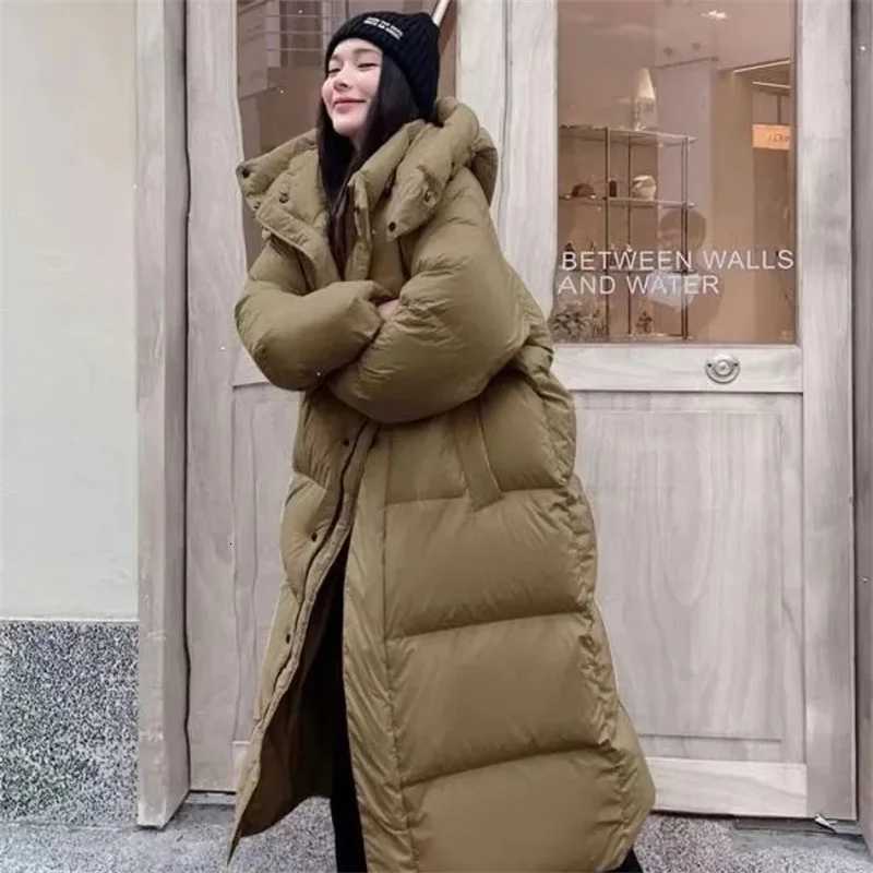 2024 New Warm Winter Puffer Jacket Hooded Long Women Parkas Thick Cotton Padded Windproof Overcoat Casual Loose Snow Wear JaquetT251201
