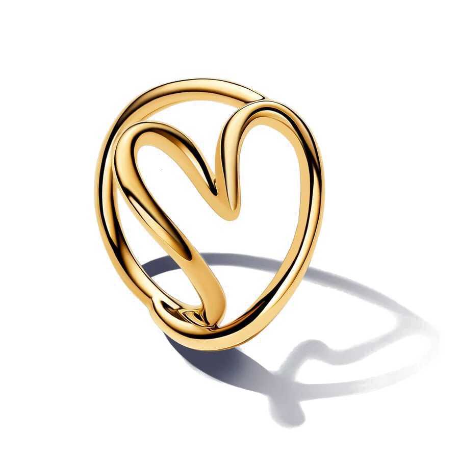 2025 New 925 Sterling Silver 18K Gold Plated Geometric Pearl Bow Heart Ring Rings Fashion Fine Jewelry For Women Size 6 7 8 9T251201