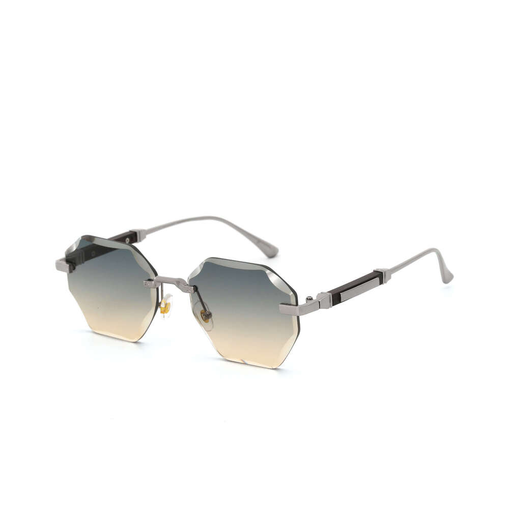 Designer European and American INS Xiaohongshu Same Style Polygonal for Women Fashion Metal Sunglasses Trendy Men CT0439