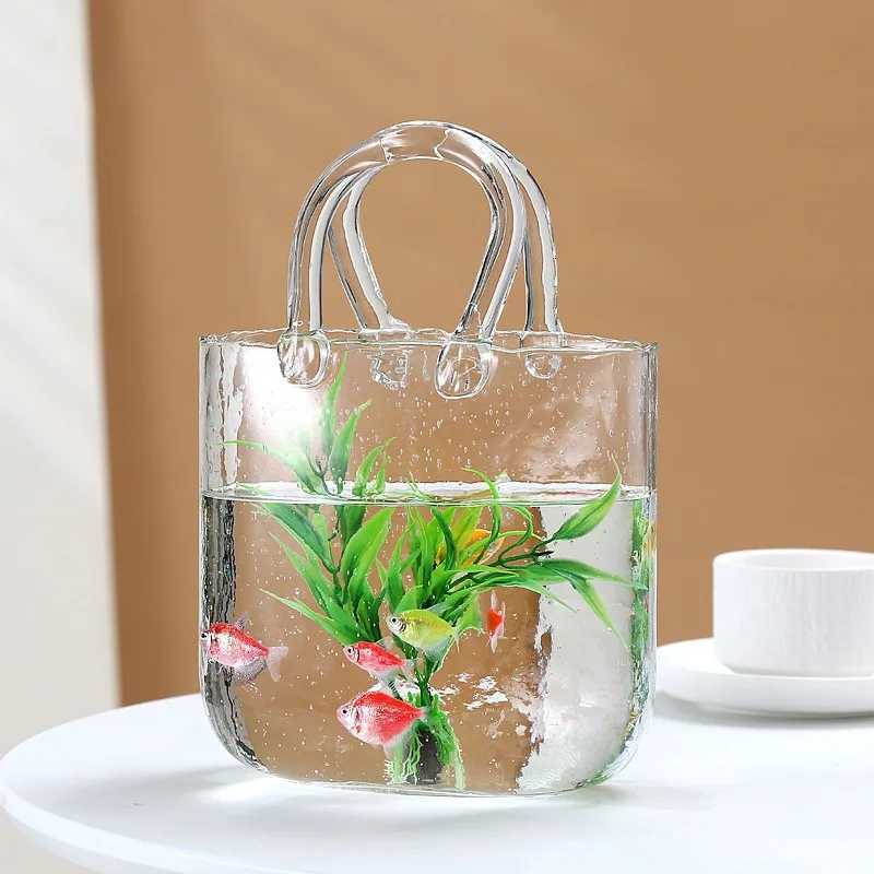 Bag Vase Handbag Shaped Vase Hydroponic Vase Transparent Bag Vase Mothers Day Gift He Decoration Y251201