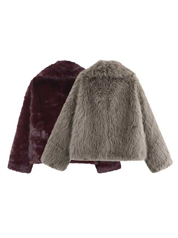 HH Female New Winter Lapel Artificial Fur Thickened Warmth Light Luxury Fashion Retro Temperament Women Short Jacket 2026T251201