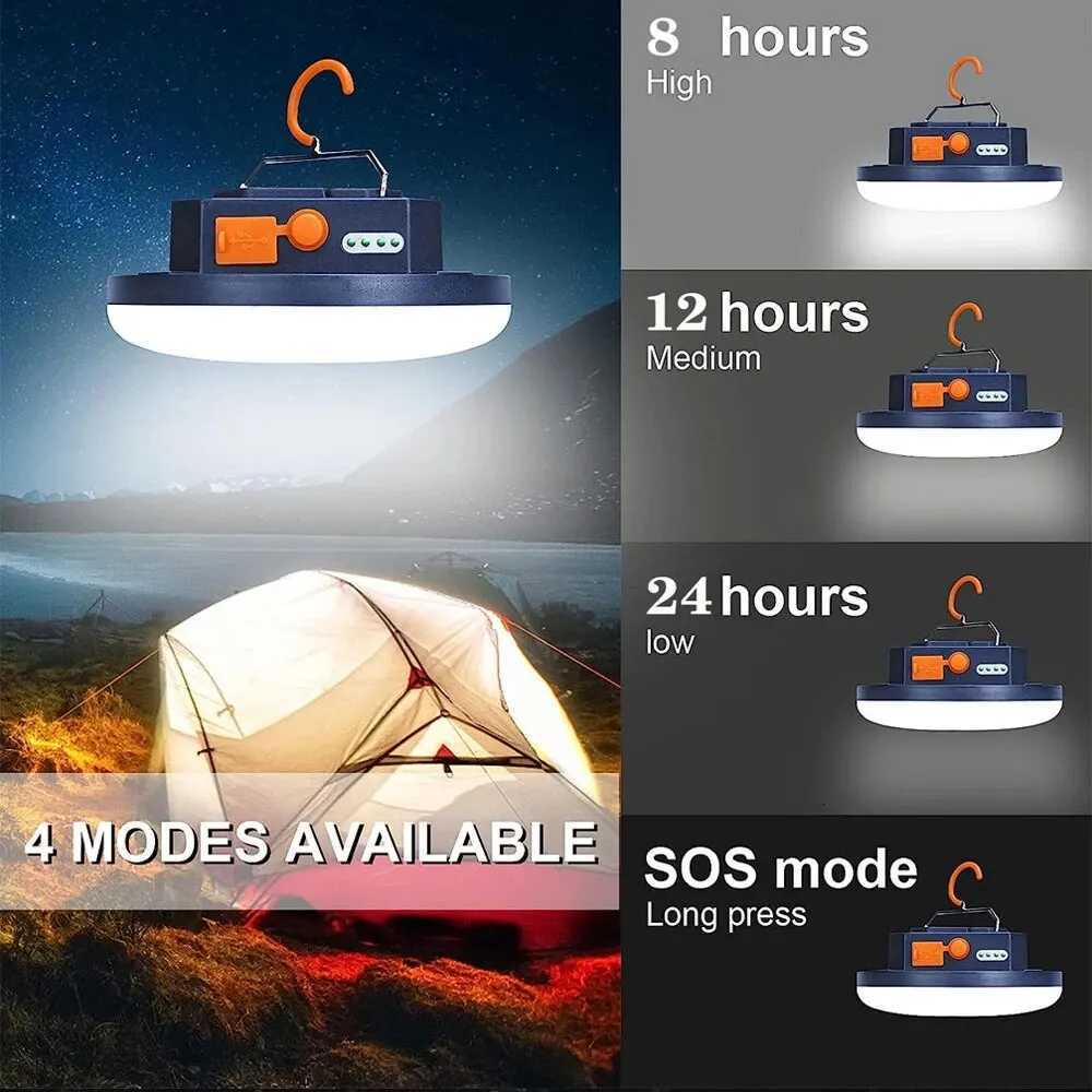 Rechargeable Powerful Light Camping Lantern with Magnet Strong Light Portable Flashlights LED Tent Lights Work Repair Lighting M251201