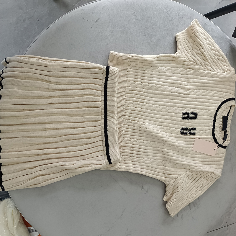 2026 Spring Women Sleeve Dress Summer Knitted Skirt New Simple Sexy Thin Short Skirts Fashion Womens Clothing Yoga Sports Set