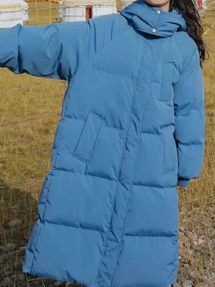 New in Winter Cotton Jacket Womens Long Coat Korean Edition Loose Thick Fashion Hooded Jackets Female Warm Parker OvercoatT251201