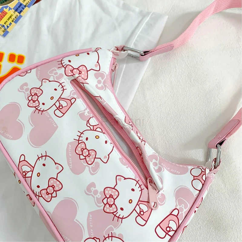Sanrio Hello Kitty Underarm Bag for Women Y2K Kuromi Mymelody Messenger Tote Bag Cute Girls Shoulder Bag Purses Handbag H251201
