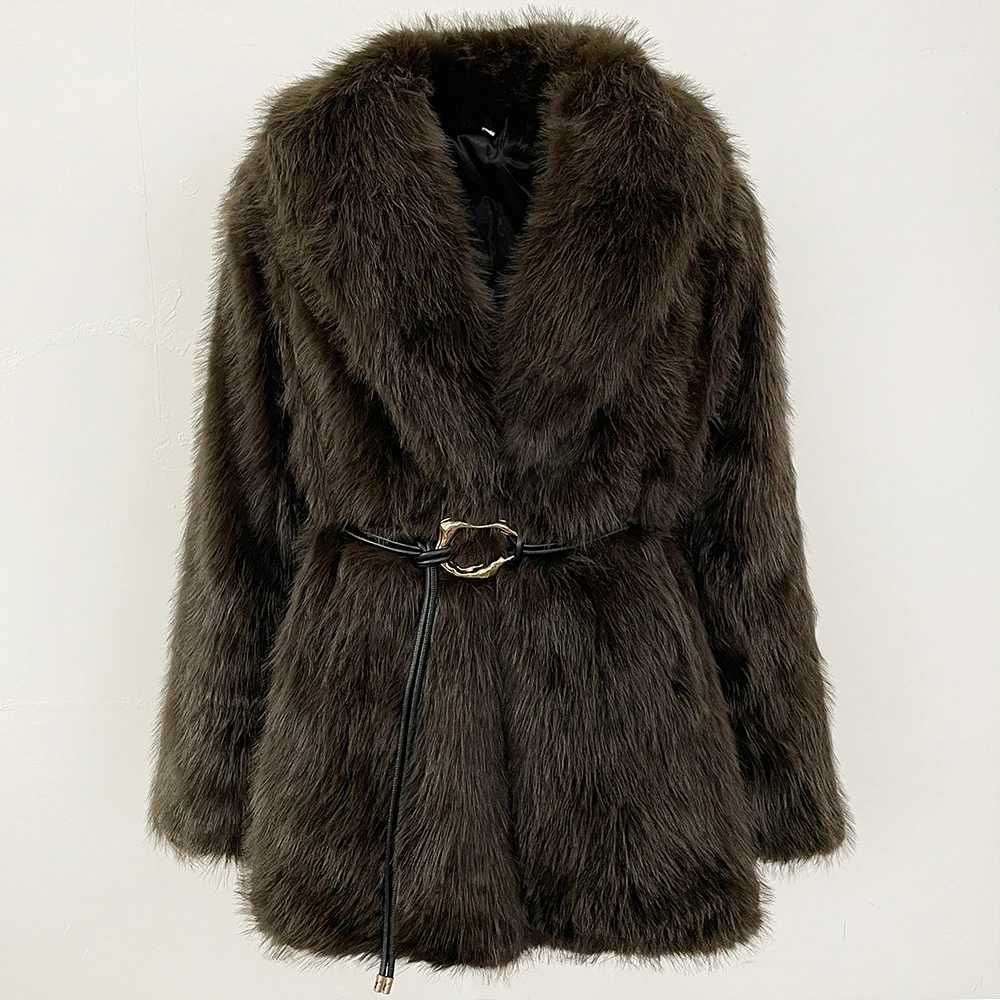 OFTBUY Eco-friendly Fur Women New Autumn Winter Fashion Faux Fur Coat Female Belt Black Fluffy Jacket Fake Fur Outerwear SpringT251201