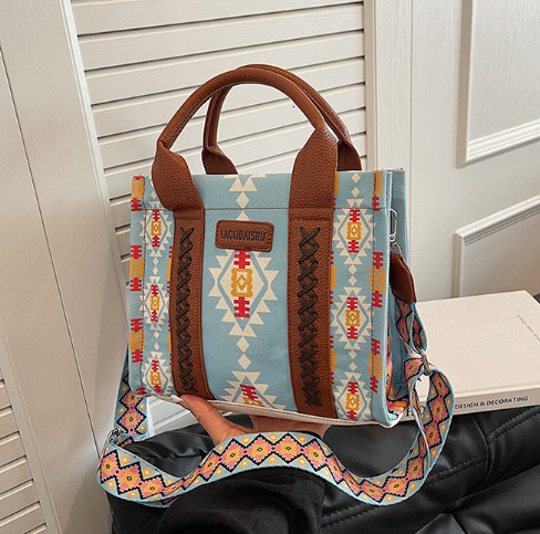 Women Handbags Western Wallet Female Shoulder Bohemian Aztec Bag Shopping Tote Large Capacity Travel 240520