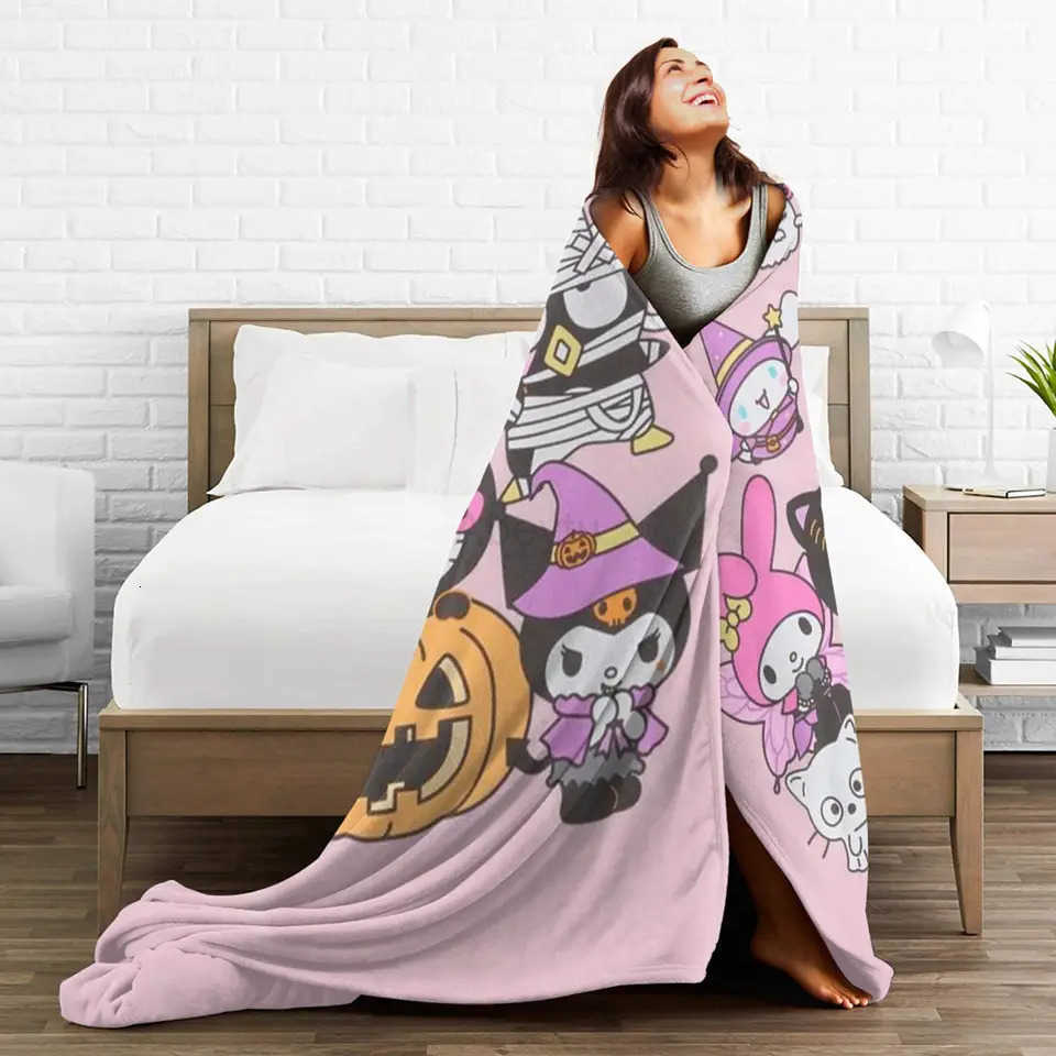 Sanrio Hellos Kittys And Friends Blanket Quality Warm Throw Blanket Winter Kids Adult Home Decor Aesthetic Bedspread H251201
