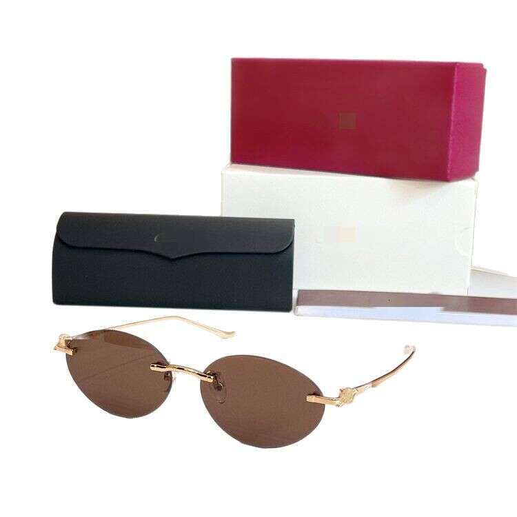 Designer New Frameless INS European and American Internet Celebrity Same Style Leopard Leg Oval CT0504S Sunglasses