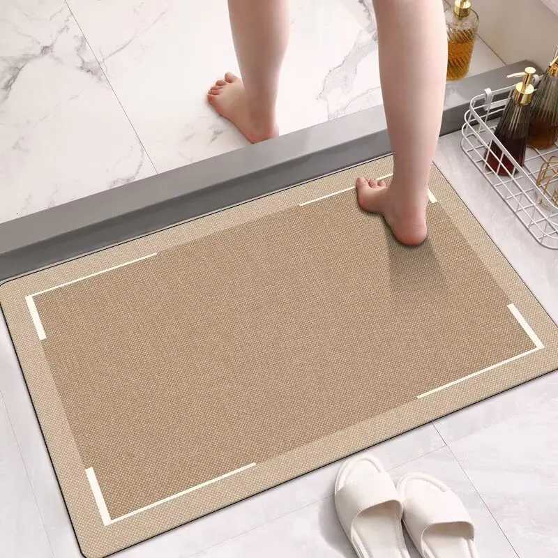 Toilet floor mat bathro door water-absorbing quick-drying foot mat toilet non-slip carpet soft diat d mat H251129