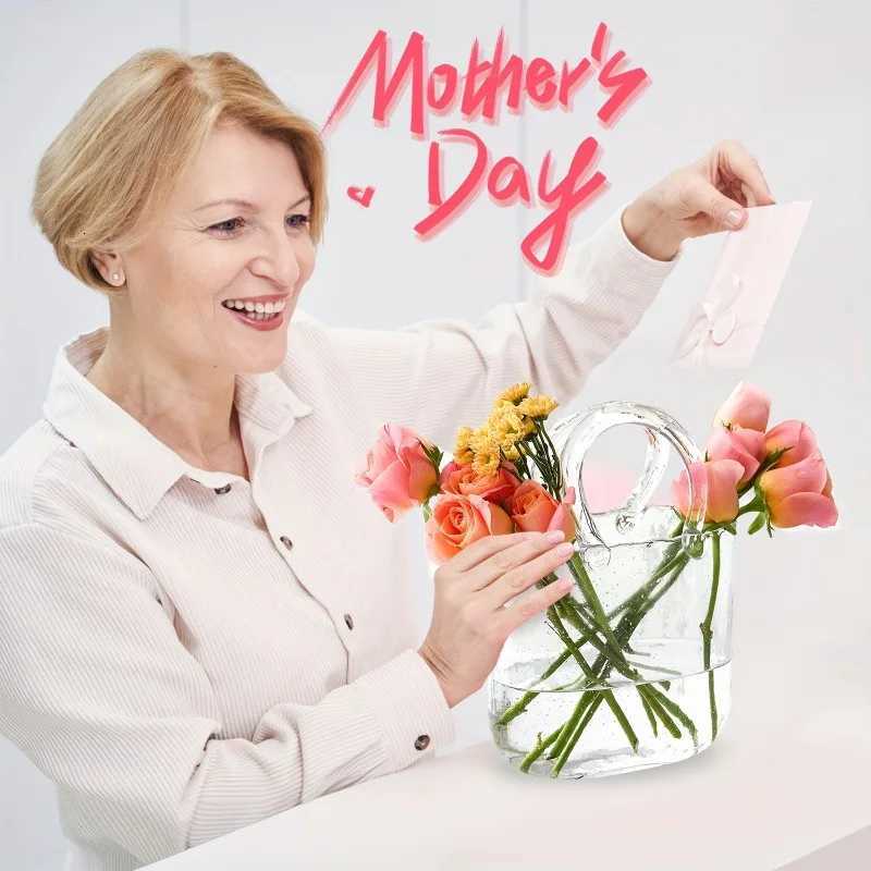 Bag Vase Handbag Shaped Vase Hydroponic Vase Transparent Bag Vase Mothers Day Gift He Decoration Y251201