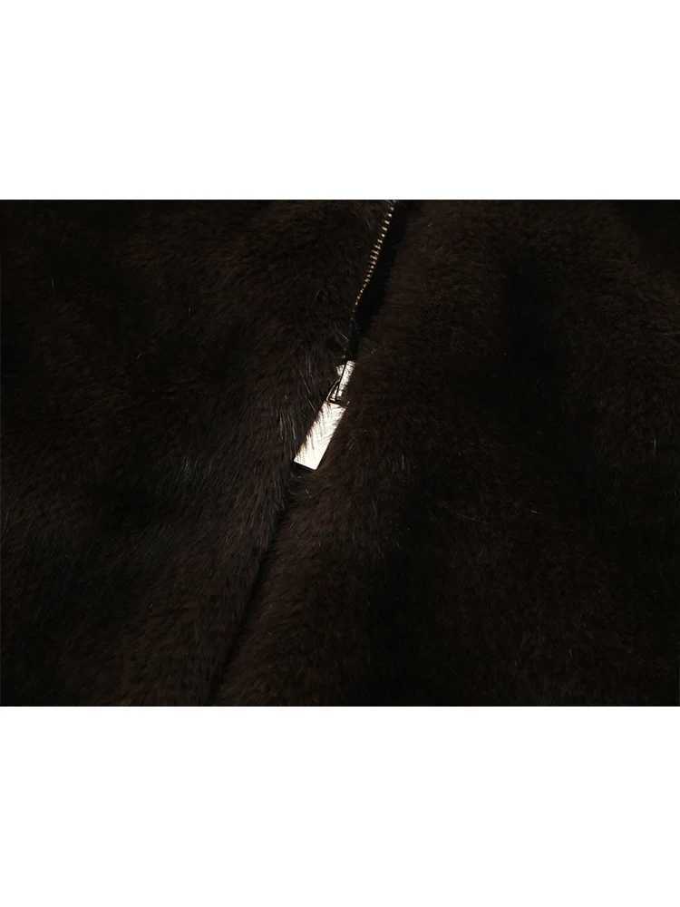 TFMLN Women O-neck Faux Fur Bomber Jacket 2025 New Vintage Solid Long Sleeve Outerwears Warm Winter Coats Woman Casual JacketT251201