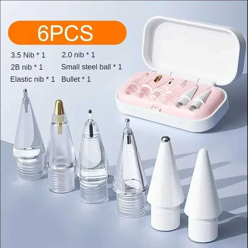 Replacement Pencil Tips for Pencil 1/2/3th Pencil Pro 4/6 Pcs 2B Soft Nibs for IPad Pro Pencil1/2/3 Stylus Fine Nib C251201