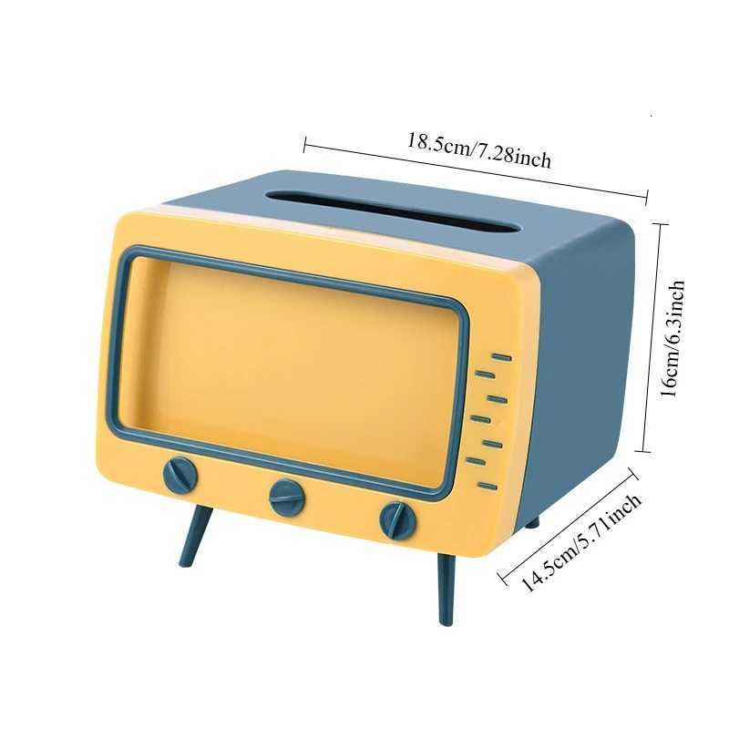 TV Shape Tissue Box Mtifunctional Storage Organizer for Living Ro Bathro Desktop Nordic Style Phone Holder Dispenser H251201