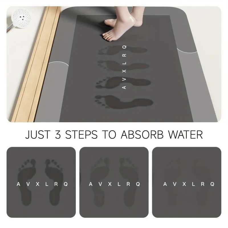 Diatoeous Earth Bath Mat Super Absorbent Non Slip Fast Drying Soft Floor Mat for Bathro Shower Laundry Bedro Kitchen RV H251129