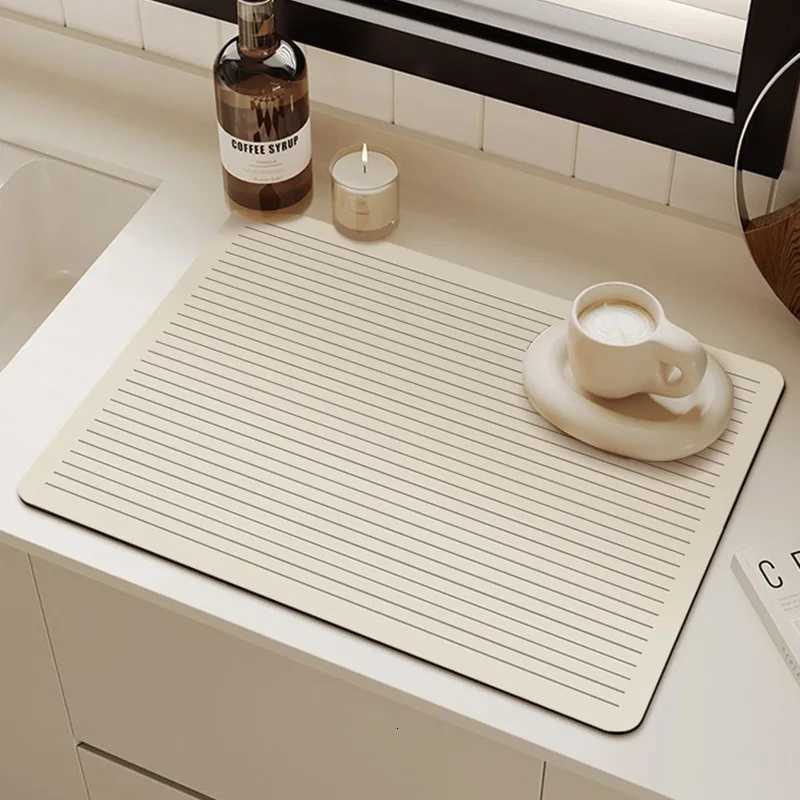 Antiskid Kitchen Absorbent Draining Mat Super Absorbent Draining Coffee Dish Drying Mat Quick Dry Bathroom Drain Pad-S/L Size Y251201