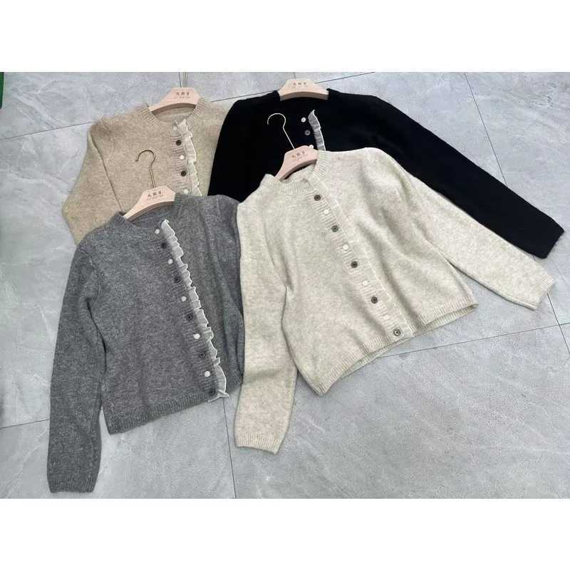 Sweet Korean O Neck Solid Color Lace Soft Womens Sweater Cardigan Spring Autumn New Fashion Versatile Long Sleeved Lady Coat M260306