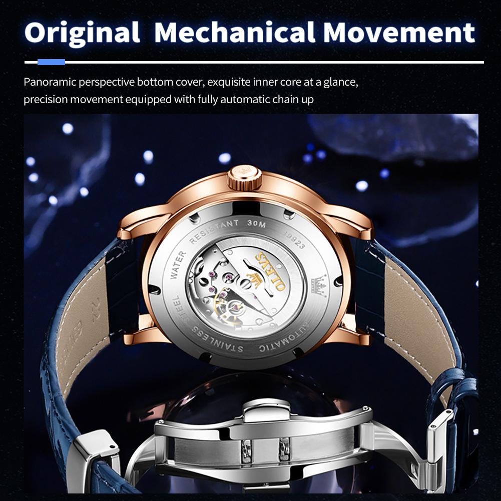 OLEVS Designer Luxury Men's Watches Romantic Starry Sky Bright Starry Sky Waterproof Mechanical Outdoor Business Watches Free Shipping Wholesale