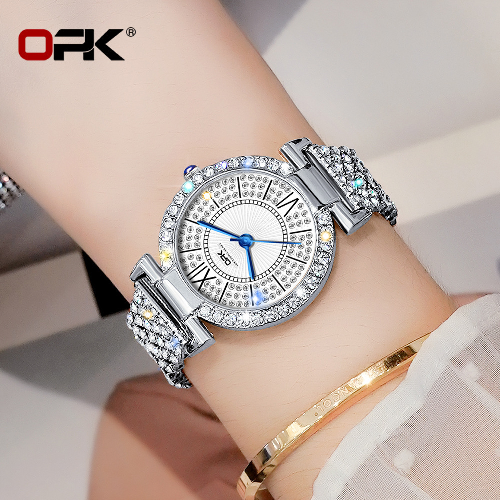 OPK Free Shipping New Designer Watch Manufacturer Wholesale Cross-border Hot Selling Diamond-studded Elegant Fashion Quartz Watch Women's Watch F