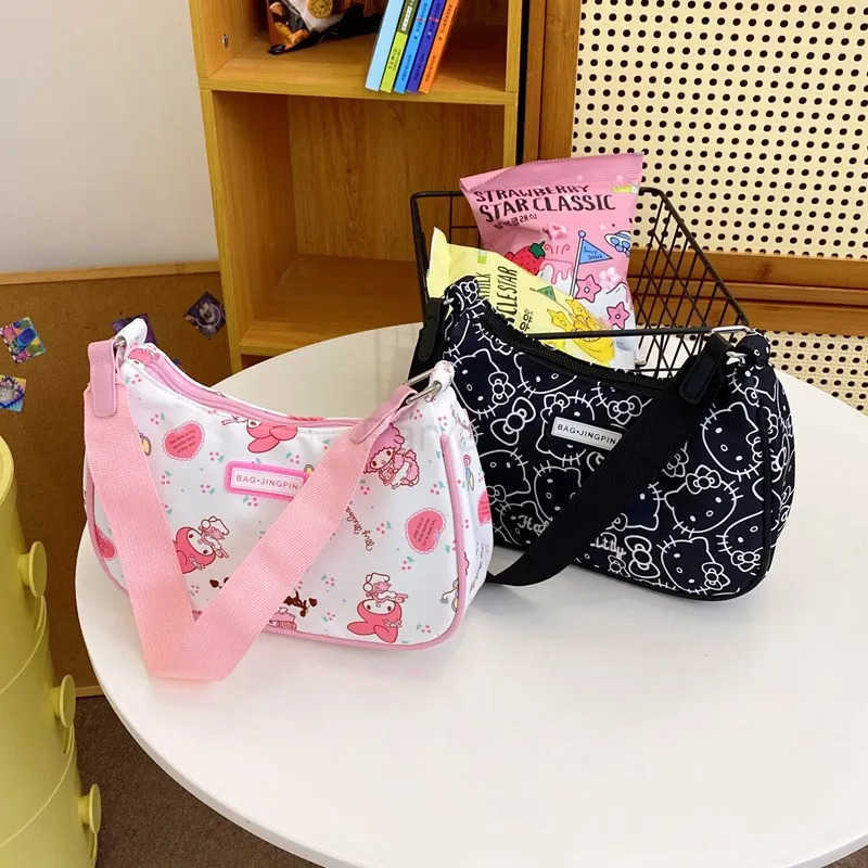 Sanrio Hello Kitty Cute Crossbody Bag Exquisite Cartoon Shoulder Bag High Quality Handbag Kawaii Anime Print Christmas Gift H251201