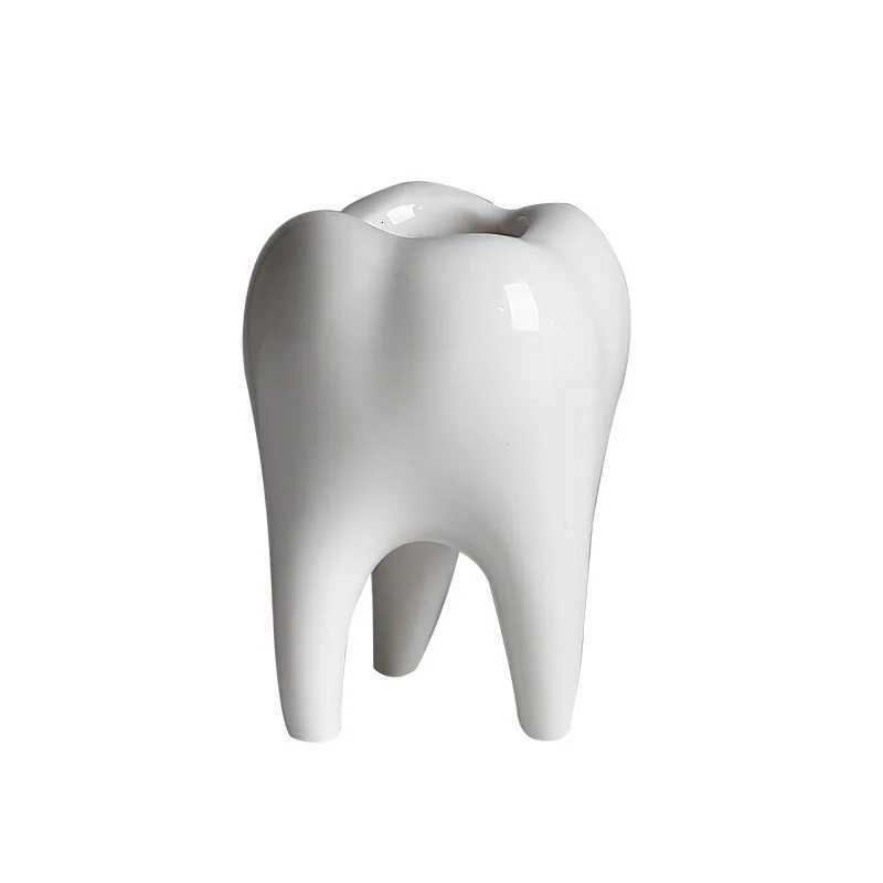 Cartoon Tooth Flowerpot Lovely Hydroponic Porcelain Flowerpot Succent Pot Garden Accessories Balcony Decorations Plant Pot Y251201