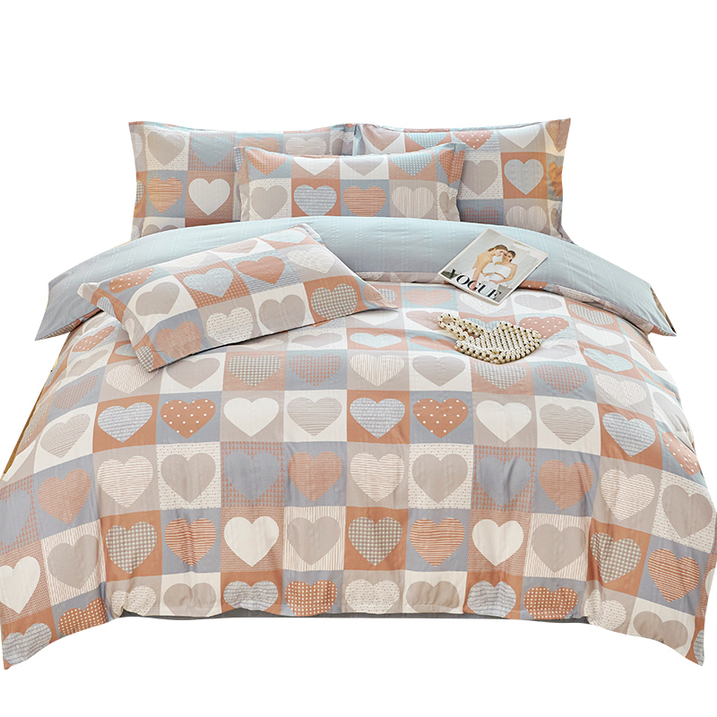 Luxurious Cloud-Like Voile Cotton Bed Sheet Set with Quilt Cover & Pillowcases - Soft Four-Piece Ensemble bedding