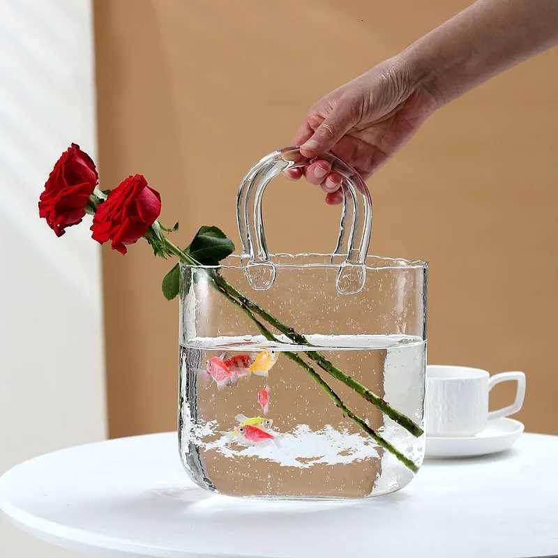 Bag Vase Handbag Shaped Vase Hydroponic Vase Transparent Bag Vase Mothers Day Gift He Decoration Y251201