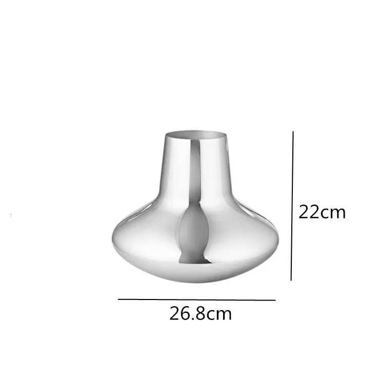 Silver Vase Decorative Ornaments Desktop Flower Arrangement Container Decor Hydroponic Vases Y251201