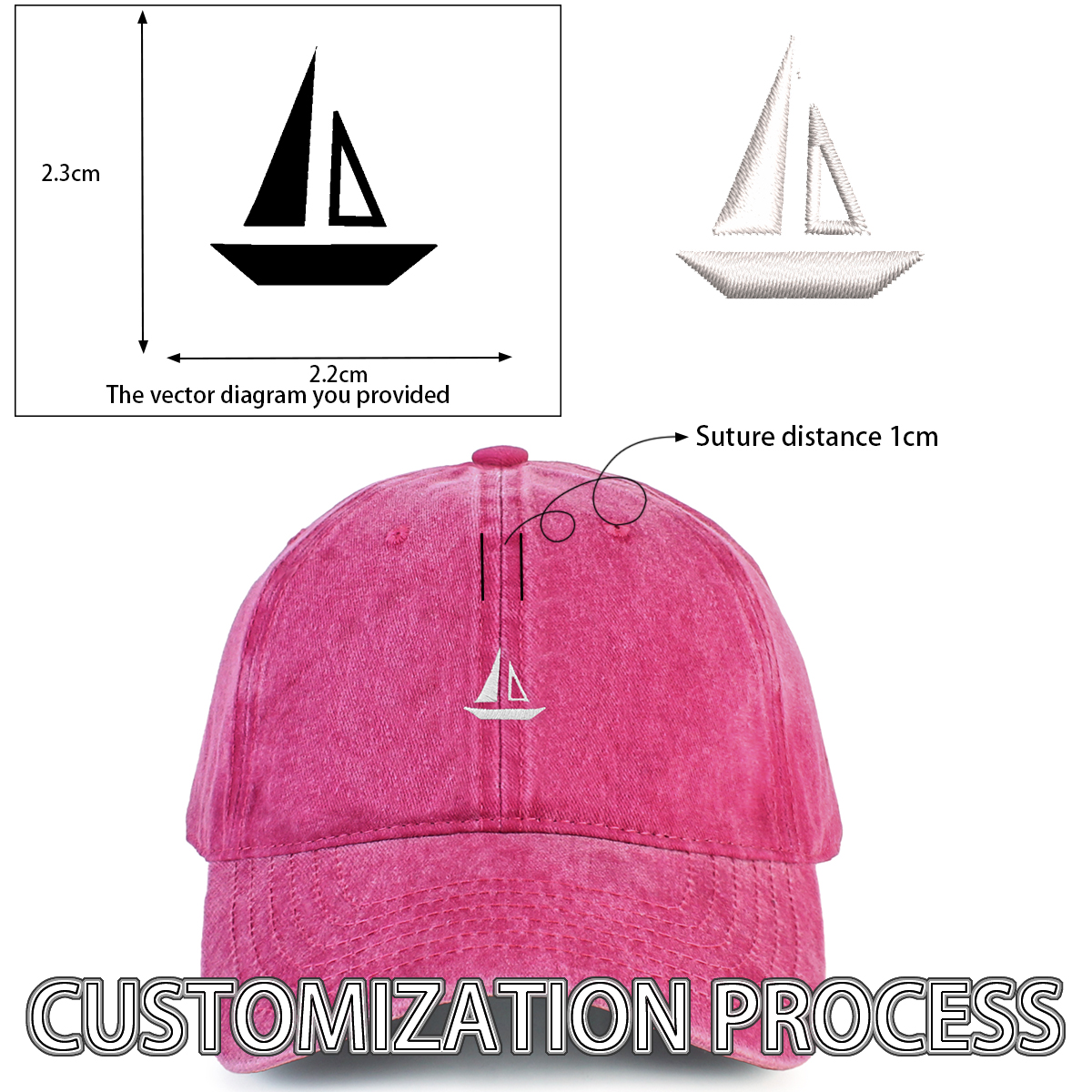 Personalize Your Own Custom Logos for Individual Bulk Orders of Colorful Baseball Hats