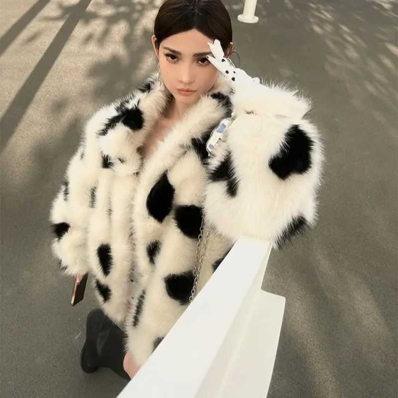 Love Environmental Protection Mao Jacket Womens Outwear Autumn Winter New Imitation Fur Coat Fashion Loose Thick Warm CoatT251201