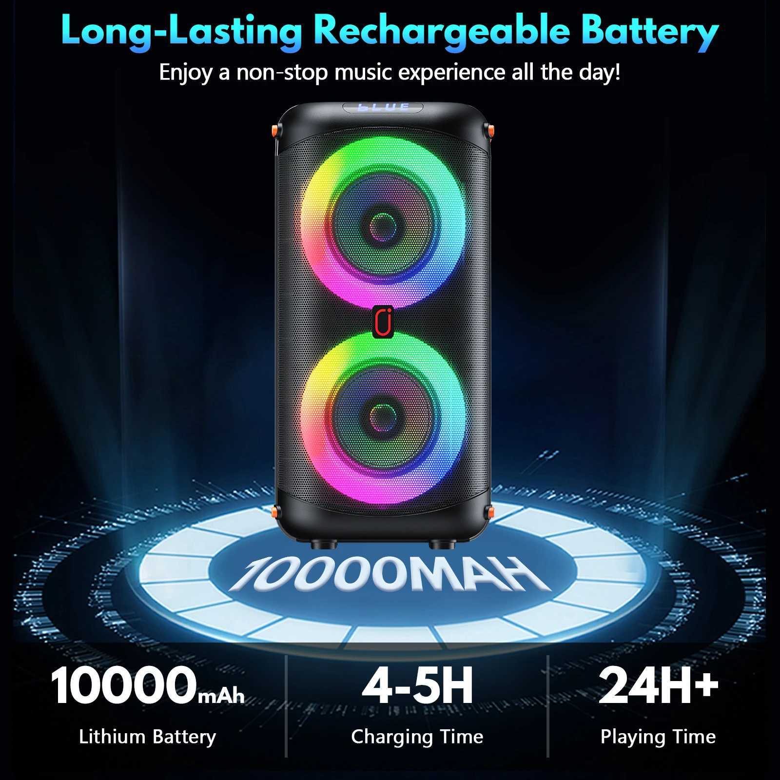T27 Wireless Speaker Karaoke Machine with 2 Microphone Home Karaoke Party Speaker with Led Light M251201