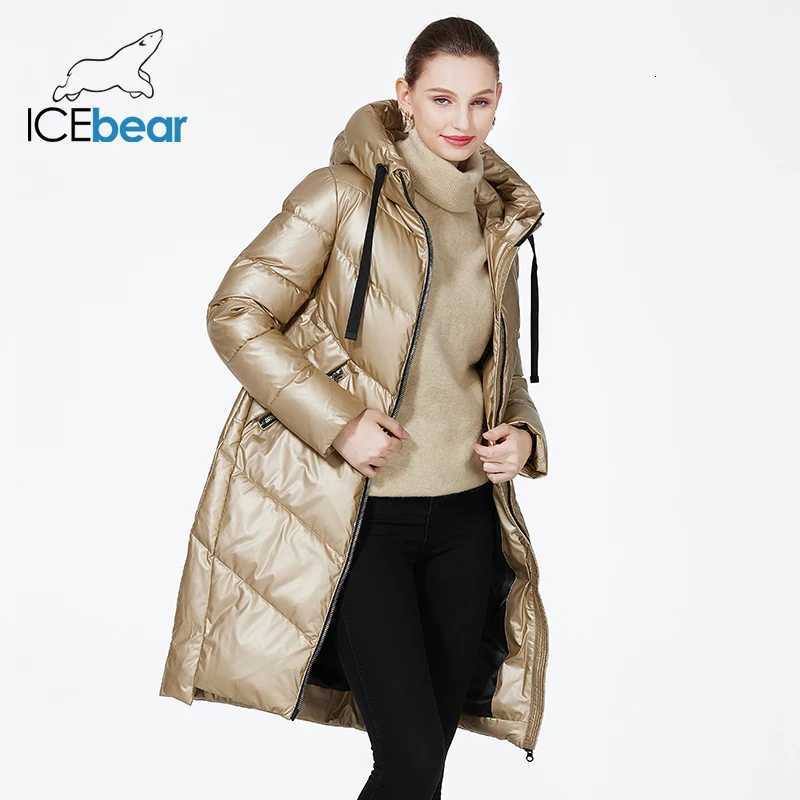 ICEbear-Mid-length Hooded Jacket for Women Warm Cotton Coat Casual Parkas for Ladies Fashion Brand New Winter GWD20302D 2T251201