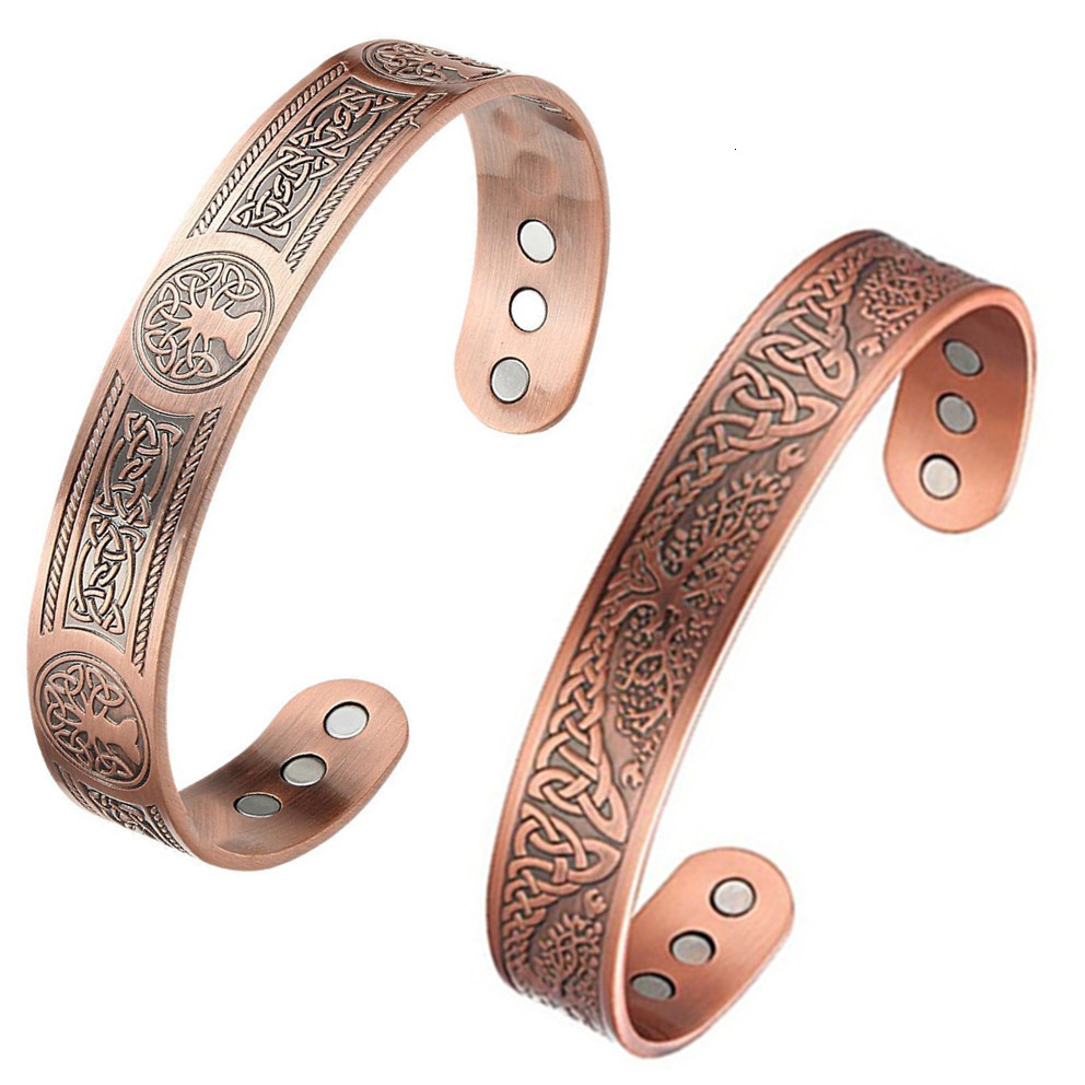 Mens Pure Copper Magnetic Bracelet Bangle Adjustable Jewelry Gifts 250712