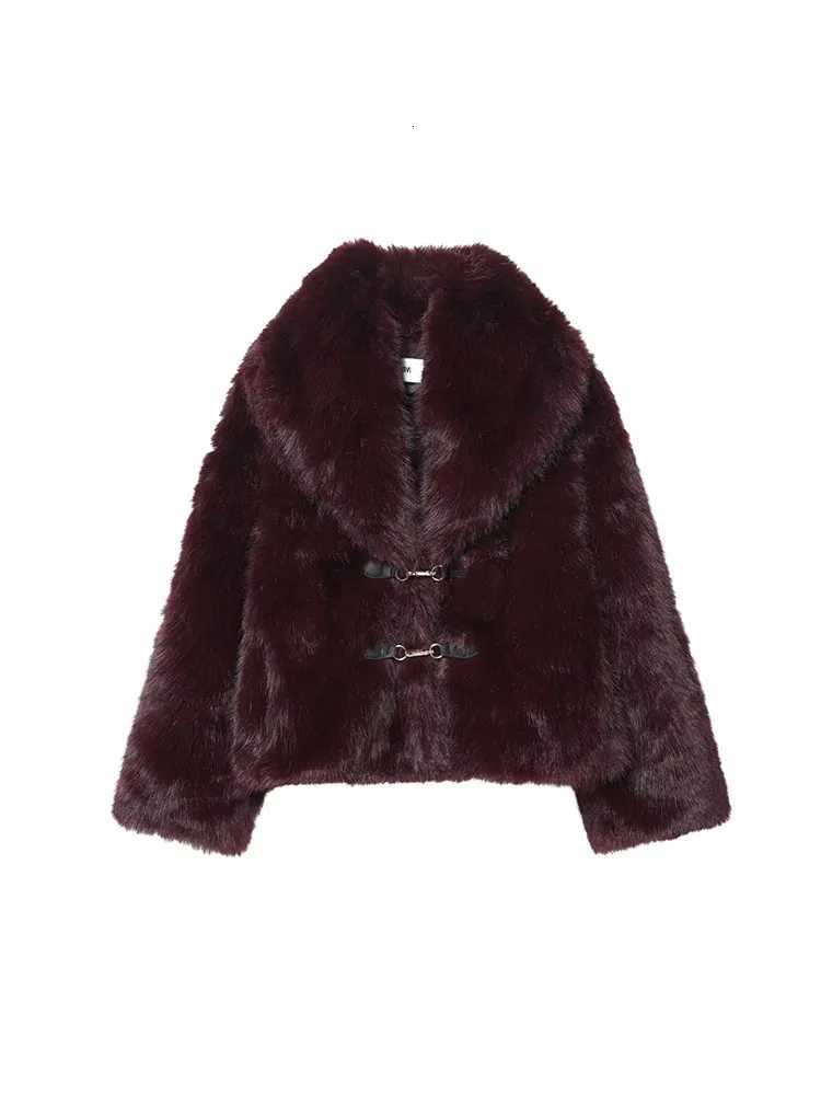 HH Female New Winter Lapel Artificial Fur Thickened Warmth Light Luxury Fashion Retro Temperament Women Short Jacket 2026T251201