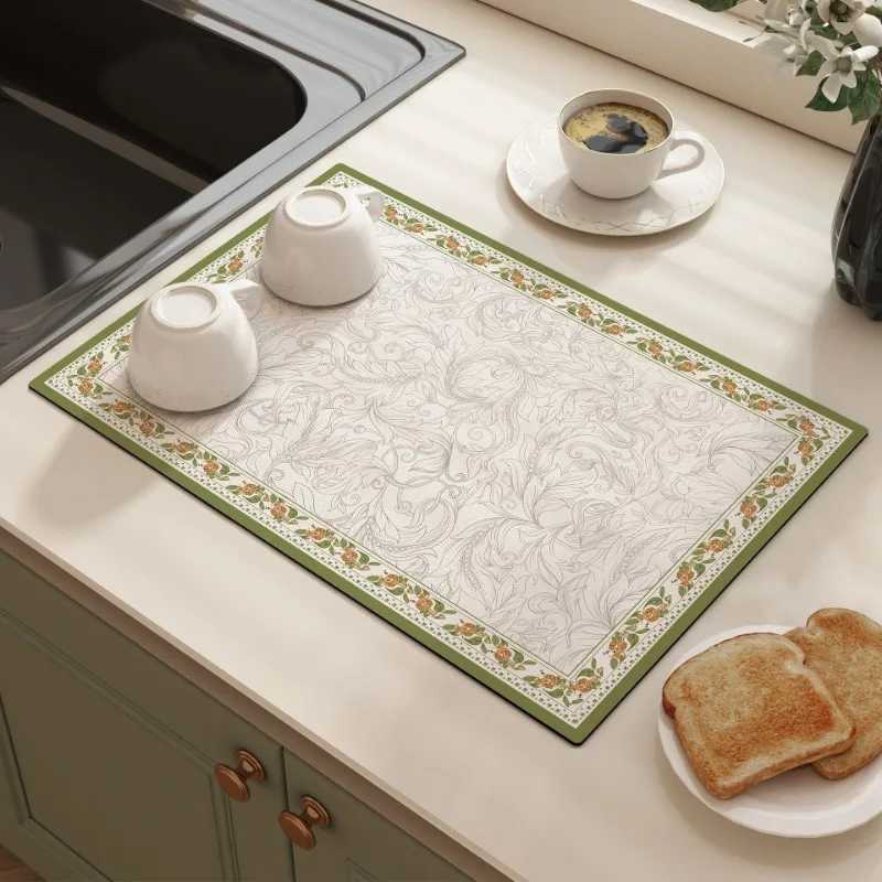 Bohemian Style Diatomite Drainage Mat Quick Dry Kitchen Countertop Pad Heat Resistant Anti Slip Placemat Sink Decor Beautiful Y251201