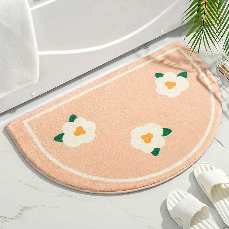 VIKAMA Small Fresh Semi-Circar Mat Door Mat Bedro Carpet Bathro Absorbency Non-Slip Foot Mat He Decoration H251129
